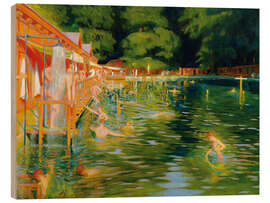 Holzbild Das Schwimmbad