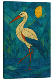 Leinwandbild Storchenruf im Schilf