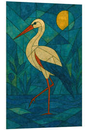 Hartschaumbild Storchenruf im Schilf - Sabine Wagner