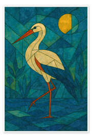 Poster Storchenruf im Schilf