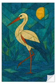 Wandsticker Storchenruf im Schilf - Sabine Wagner