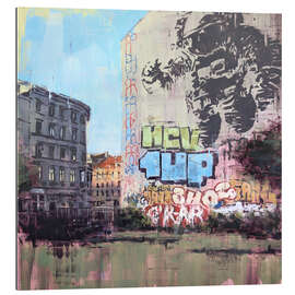 Quadro em plexi-alumínio Berlin Street Art Astronaut Cosmonaut - Eduard Warkentin