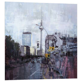 Hartschaumbild Blick Richtung Alex mit Fernsehturm