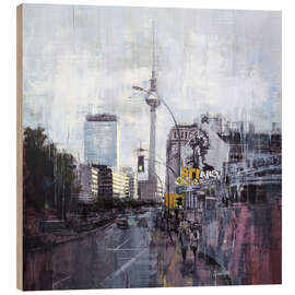 Holzbild Blick Richtung Alex mit Fernsehturm