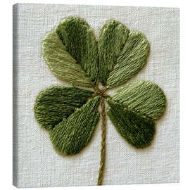 Leinwandbild Genähtes Kleeblatt II - Paula Freeman