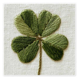 Wandbild Genähtes Kleeblatt II - Paula Freeman