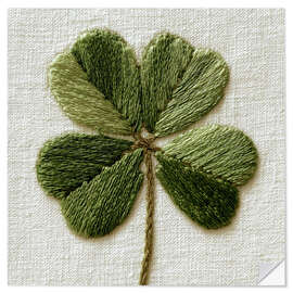 Wandsticker Genähtes Kleeblatt II - Paula Freeman