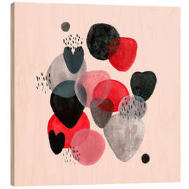 Holzbild Kieselsteine und Küsse I - Melissa Wang