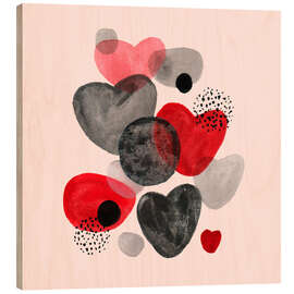 Holzbild Kieselsteine und Küsse I - Melissa Wang