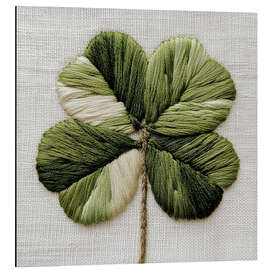 Alubild Genähtes Kleeblatt I