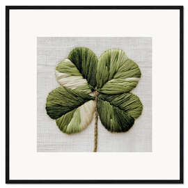 Gerahmter Kunstdruck Genähtes Kleeblatt I