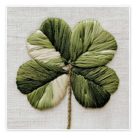 Poster Genähtes Kleeblatt I