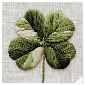 Wandsticker Genähtes Kleeblatt I