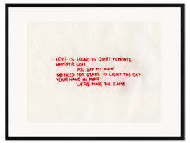 Gerahmter Kunstdruck Stitched Love Poem - Victoria Barnes