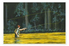 Wandbild Fliegenfischen am Nachmittag I - Michael Willett