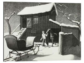 Print på aluminium December Afternoon, 1940 - Grant Wood