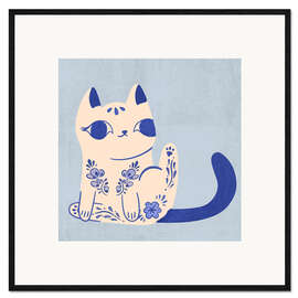 Gerahmter Kunstdruck Purrcelin Cat