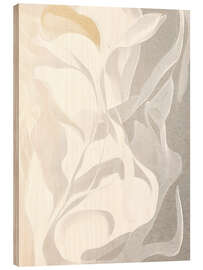 Holzbild Swirling White and Gray Lines - Alma