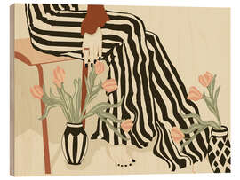 Holzbild Tulpen zu meinen Füßen