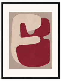 Gerahmter Kunstdruck Rote geometrische Formen