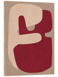 Holzbild Rote geometrische Formen