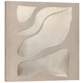 Holzbild Fließende Formen in sanften Farbtönen - Alma