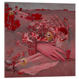 Acrylglasbild Dolls in Monochrome Rosa