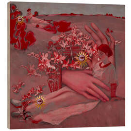 Holzbild Dolls in Monochrome Rosa