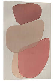 Acrylglasbild Durchscheinende Formen in zarten Rosa-Rot II - Alma