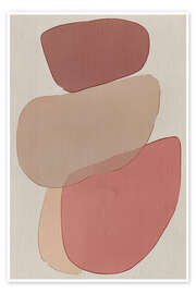 Wandbild Durchscheinende Formen in zarten Rosa-Rot II - Alma