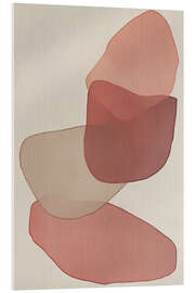 Acrylglasbild Durchscheinende Formen in zarten Rosa-Rot I - Alma