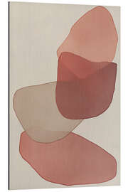 Alubild Durchscheinende Formen in zarten Rosa-Rot I - Alma