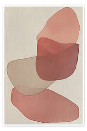 Wandbild Durchscheinende Formen in zarten Rosa-Rot I - Alma