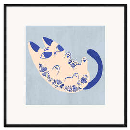 Gerahmter Kunstdruck Purrcelin Cat III