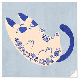 Wandsticker Purrcelin Cat III