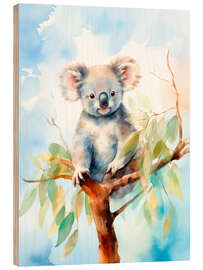 Holzbild Baby Koala Aquarell - nobelart