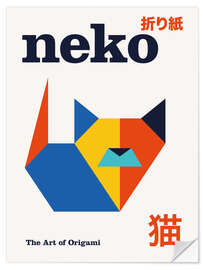 Wandsticker Neko - The Art of Origami