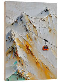 Holzbild Hoch auf den Gipfel