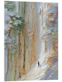 Acrylglasbild Herausforderung in der Bergschlucht