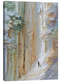 Leinwandbild Herausforderung in der Bergschlucht