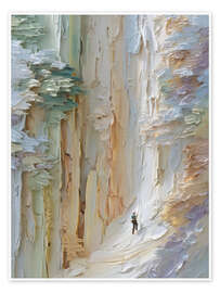 Wandbild Herausforderung in der Bergschlucht