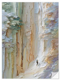 Wandsticker Herausforderung in der Bergschlucht