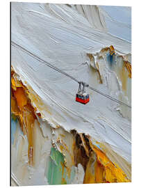 Alubild Über den Schnee zum Berggipfel