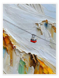 Wandbild Über den Schnee zum Berggipfel