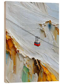 Holzbild Über den Schnee zum Berggipfel