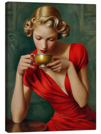 Leinwandbild Goldene Stunde, sanfter Schluck - DejaReve