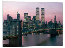 Alubild Skyline von New York City in der Abenddämmerung, 1980er