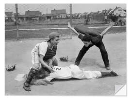 Wandsticker Umpire Calling Safe, 50er Baseball