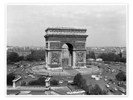 Wandbild 1960er Jahre Triumphbogen und Place de l'Etoile