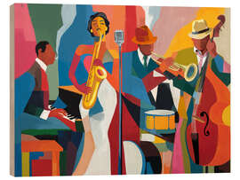 Holzbild Jazz Fever - CatsAndDotz